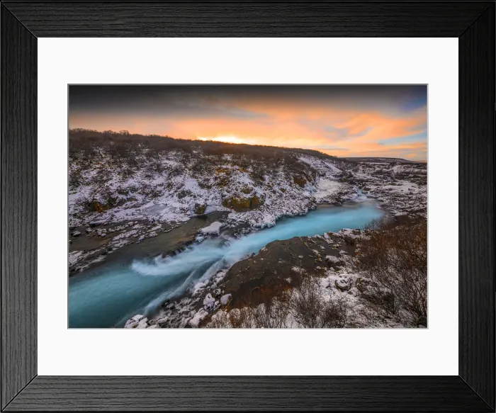 Framed Print : Reykholt Hraunfossar Iceland Framed Print : Reykholt Hraunfossar Iceland