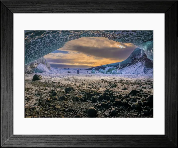 Framed Print : Vatnajokull glacier and cave, Iceland Framed Print : Vatnajokull glacier and cave, Iceland