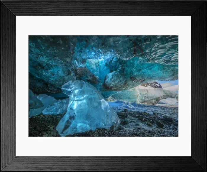 Framed Print : Vatnajokull glacier and cave, Iceland Framed Print : Vatnajokull glacier and cave, Iceland