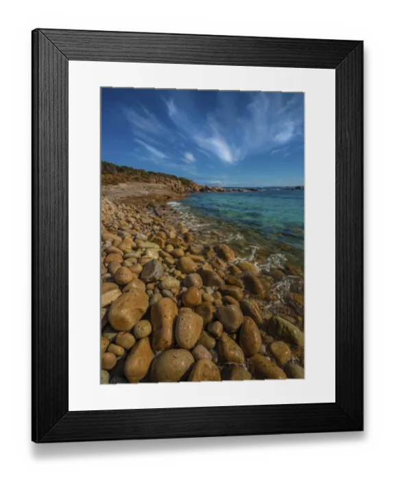 Framed Print : Coastline at Emita beach, Flinders Island, Bass Strait, Tasmania