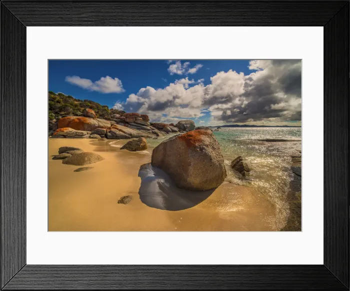 Framed Print : All-ports beach on the Western coastline of Flinders Island, Bass Strait, Tasmania Framed Print : All-ports beach on the Western coastline of Flinders Island, Bass Strait, Tasmania