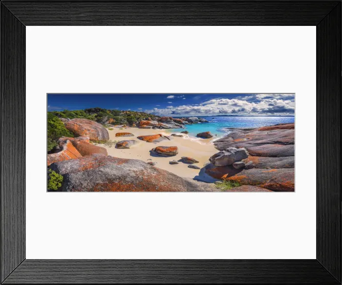 Framed Print : All-ports beach on the Western coastline of Flinders Island, Bass Strait, Tasmania