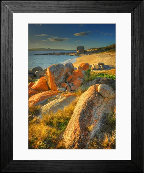 Framed Print : Castle rock and Marshall bay, Flinders Island, Bass Strait, Tasmania, Australia Framed Print : Castle rock and Marshall bay, Flinders Island, Bass Strait, Tasmania, Australia