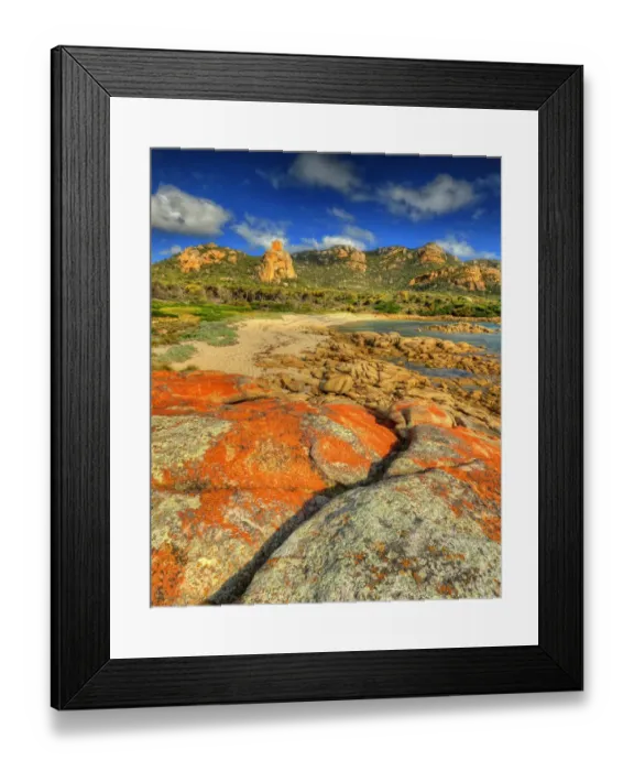 Framed Print : Coastal view on Flinders Island, Bass Strait, Tasmania, Australia