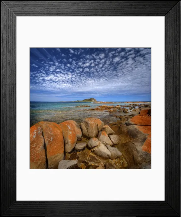 Framed Print : View to Roydon Island, Flinders Island, Bass Strait, Tasmania, Australia