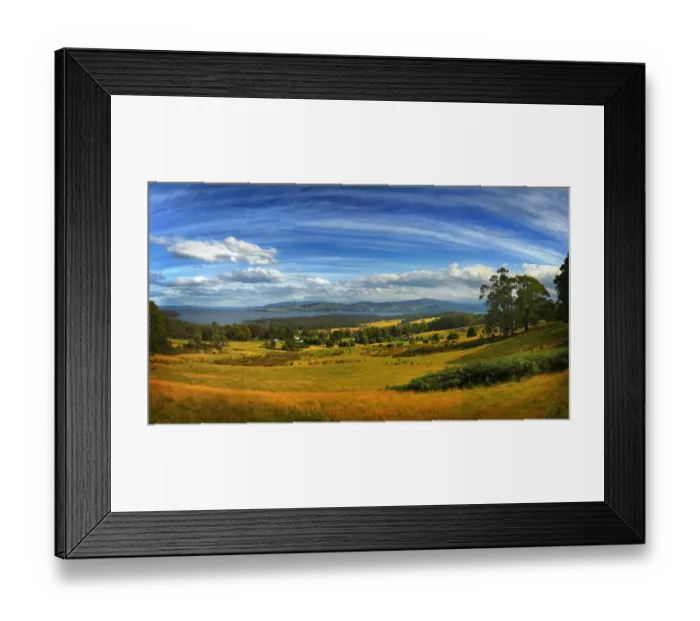 Framed Print : View to Port Franklin, in the southern area of the island state, Tasmania, Australia