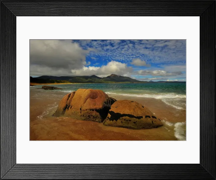 Framed Print : Promise bay, east coastline of the island state, Tasmania, Australia