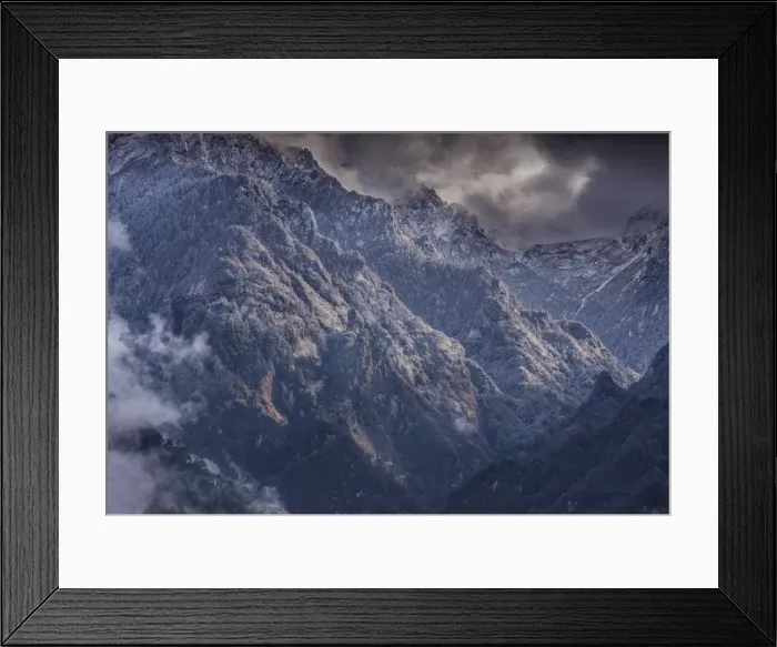 Framed Print : Winter snow in the mountains, Kingdom of Bhutan, Eastern Himalayas Framed Print : Winter snow in the mountains, Kingdom of Bhutan, Eastern Himalayas