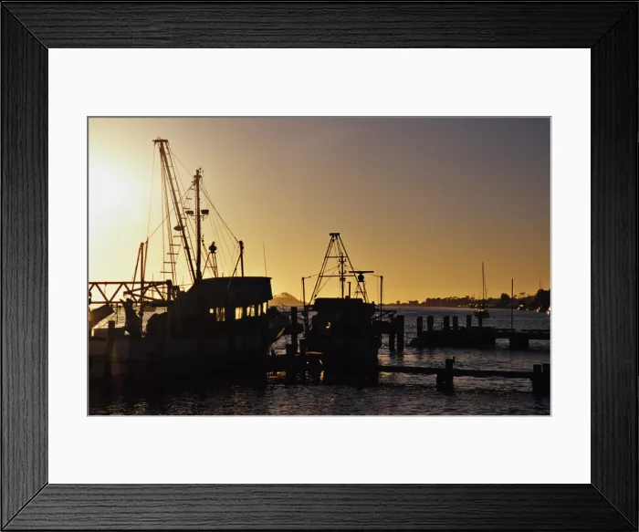 Framed Print : Fishing boats at Dawn, Batemans bay, New South Wales, Australia Framed Print : Fishing boats at Dawn, Batemans bay, New South Wales, Australia