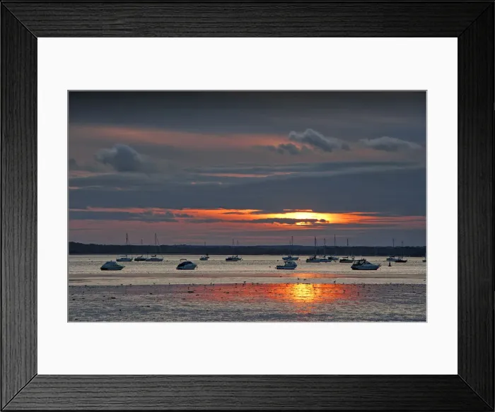 Framed Print : Poole harbour at dusk, Dorset, England, United Kingdom