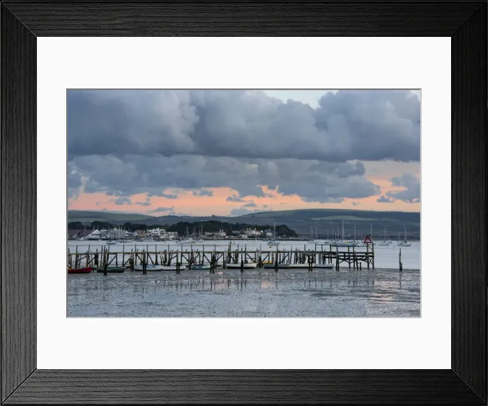 Framed Print : Poole harbour at dusk, Dorset, England, United Kingdom