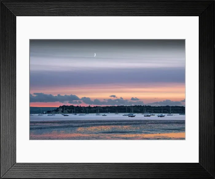 Framed Print : Poole harbour at dusk, Dorset, England, United Kingdom