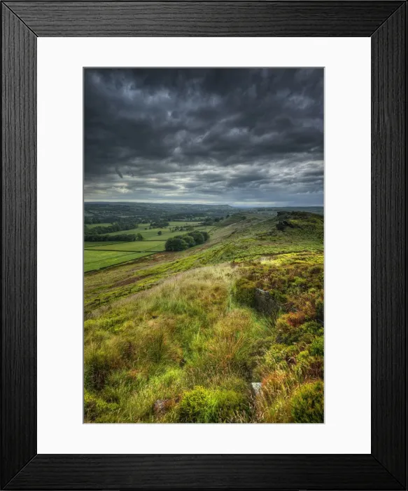 Framed Print : Peak district countryside views, England, United Kingdom