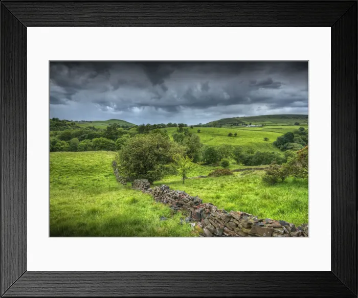 Framed Print : Peak district countryside views, England, United Kingdom