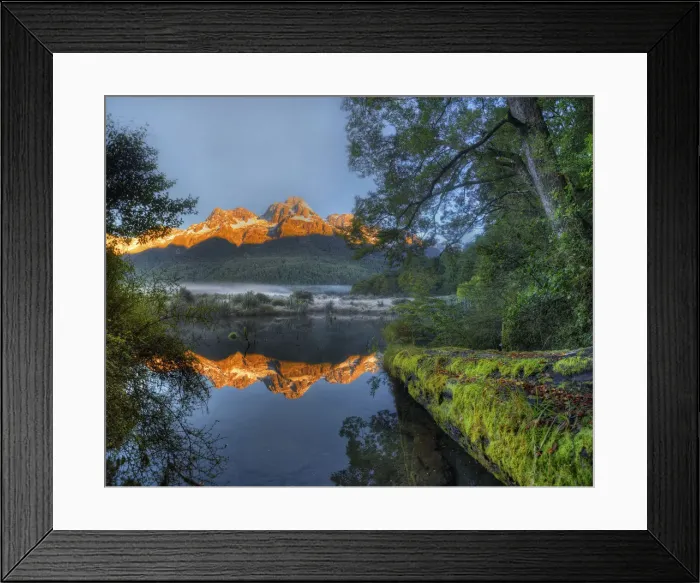Framed Print : Mirror lakes, South Island, New Zealand Framed Print : Mirror lakes, South Island, New Zealand