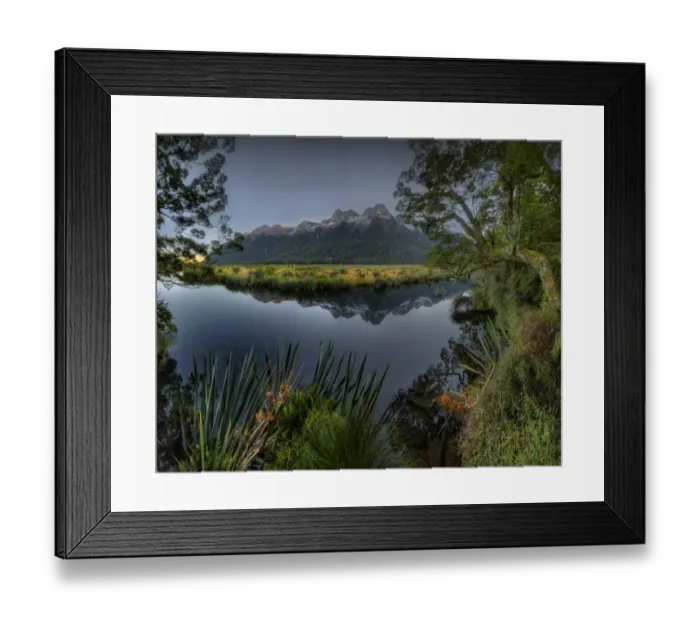 Framed Print : Mirror lakes, South Island, New Zealand Framed Print : Mirror lakes, South Island, New Zealand