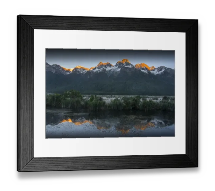 Framed Print : Mirror lakes, South Island, New Zealand Framed Print : Mirror lakes, South Island, New Zealand