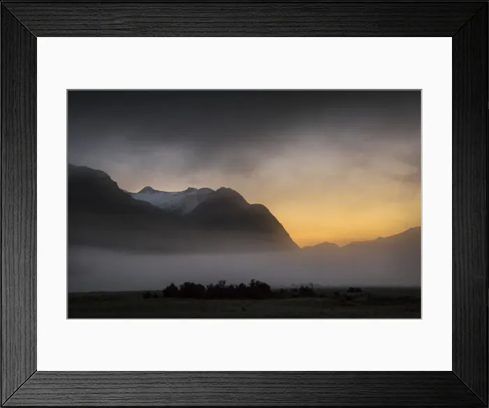 Framed Print : Mountain dawn, Fjordland, South Island, New Zealand