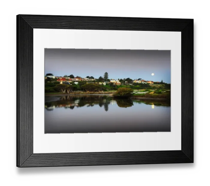 Framed Print : Rising moon Victor Harbour Fleurieu Peninsula South Australia