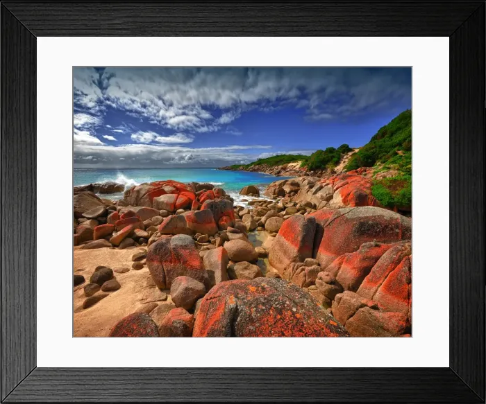 Framed Print : Sand blow Point, east coastline of King Island Bass Strait, Tasmania, Australia