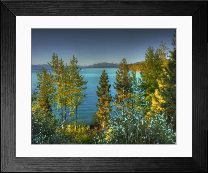 Framed Print : View to Lake Tahoe, California and Nevada state border area, USA Framed Print : View to Lake Tahoe, California and Nevada state border area, USA