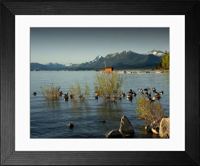 Framed Print : View to Lake Tahoe, California and Nevada state border area, USA Framed Print : View to Lake Tahoe, California and Nevada state border area, USA