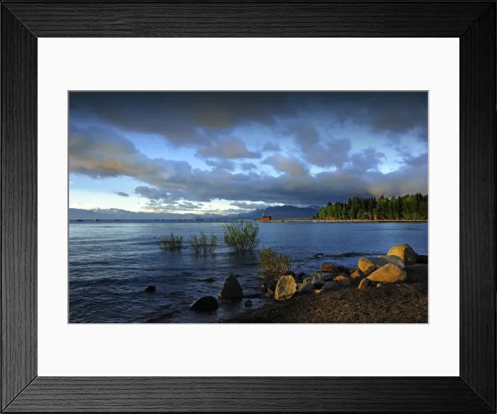 Framed Print : View to Lake Tahoe, California and Nevada state border area, USA Framed Print : View to Lake Tahoe, California and Nevada state border area, USA
