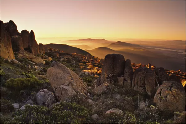 Last light on Mount Wellington, Hobart Tasmania