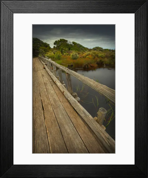 Framed Print : The Landing Pier, Pieman River on the west coast of Tasmania Framed Print : The Landing Pier, Pieman River on the west coast of Tasmania
