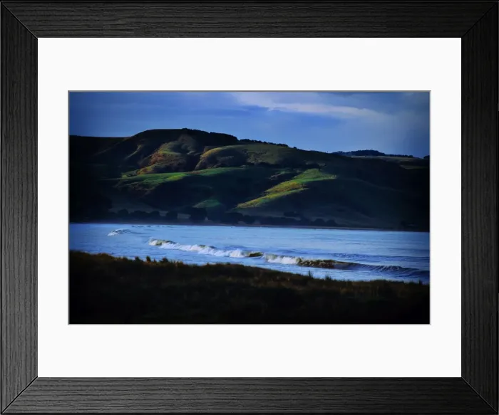 Framed Print : Dusk light sweeps across the ocean at Apollo Bay, Victoria Framed Print : Dusk light sweeps across the ocean at Apollo Bay, Victoria