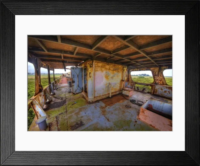 Framed Print : Derelict old Freighter ship lying in a mangrove swamp, near Tooradin, Western port bay, Victoria
