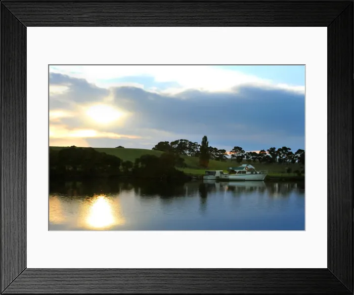 Framed Print : Dawn breaking though the clouds on the Nicholson river, east Gippsland, Victoria Framed Print : Dawn breaking though the clouds on the Nicholson river, east Gippsland, Victoria