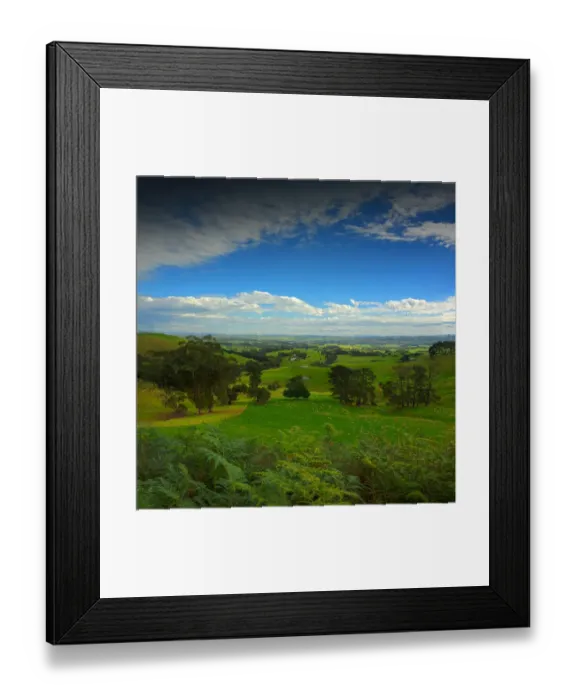 Framed Print : A view of the lush farmland in and around Dumbalk North, South Gippsland, Victoria