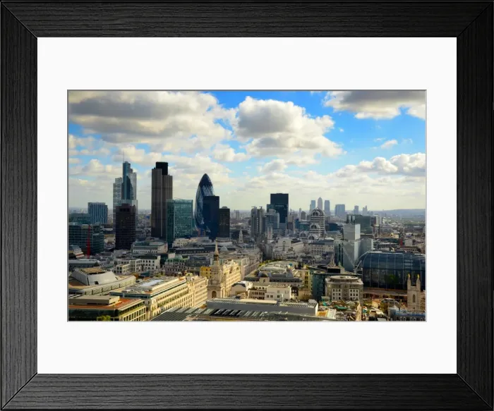 Framed Print : A birds eye view of the city of London, England, United Kingdom Framed Print : A birds eye view of the city of London, England, United Kingdom