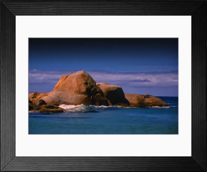 Framed Print : Boulders at North East river, Flinders Island, part of the Furneaux group, eastern Bass Strait, Tasmania