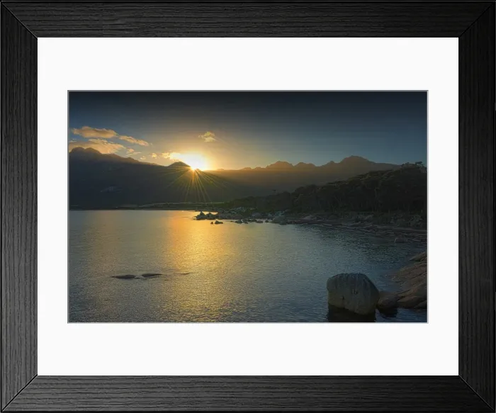 Framed Print : Strzelecki dawn, Flinders Island, part of the Furneaux group, eastern Bass Strait, Tasmania