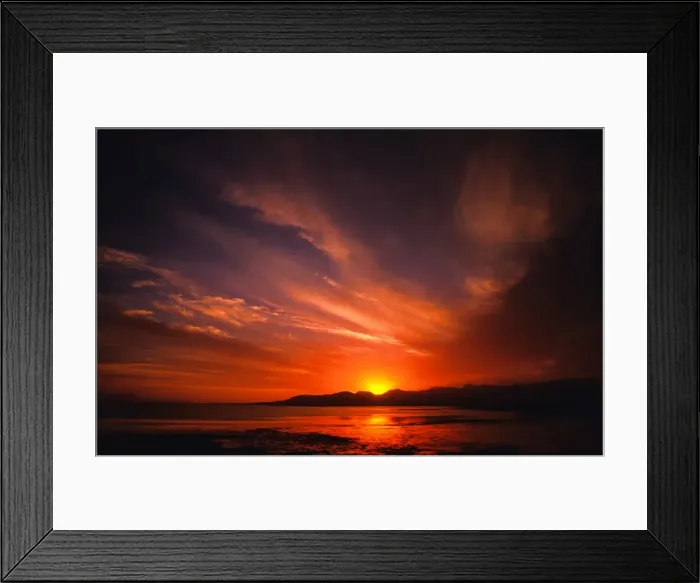 Framed Print : Strzelecki sunset, Flinders Island, part of the Furneaux group, eastern Bass Strait, Tasmania