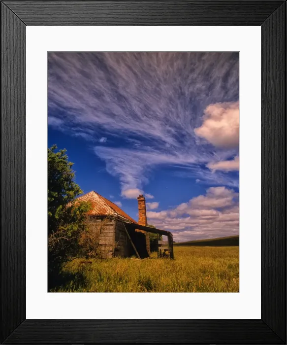 Framed Print : Old abandoned cottage, Flinders Island, part of the Furneaux group, eastern Bass Strait, Tasmania Framed Print : Old abandoned cottage, Flinders Island, part of the Furneaux group, eastern Bass Strait, Tasmania