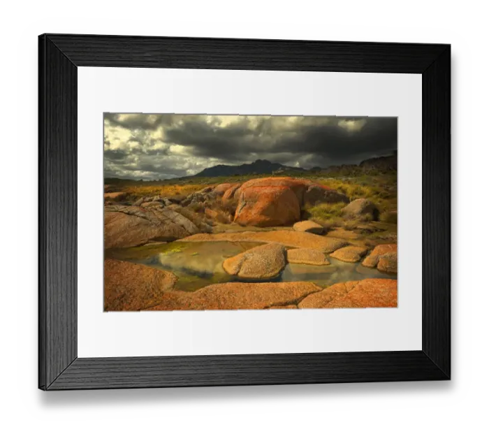 Framed Print : Stormy weather over the landscape, Flinders Island, part of the Furneaux group, eastern Bass Strait, Tasmania