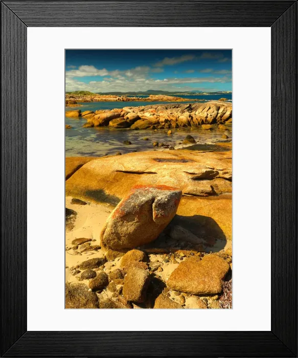 Framed Print : Tanners bay, Flinders Island, part of the Furneaux group, eastern Bass Strait, Tasmania Framed Print : Tanners bay, Flinders Island, part of the Furneaux group, eastern Bass Strait, Tasmania