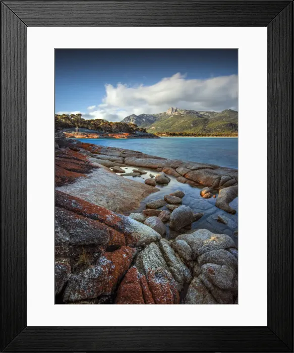 Framed Print : The beautiful and very scenic area known as Trousers point, near Lacotta, Flinders Island, part of the Furneaux group, eastern Bass Strait, Tasmania