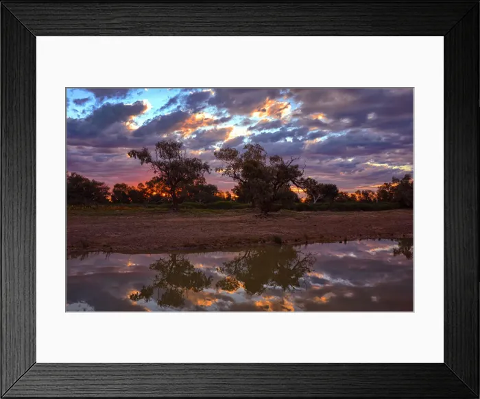 Framed Print : The Cooper Creek in flood during the winter months, in the remote outback near Innamincka, South Australia