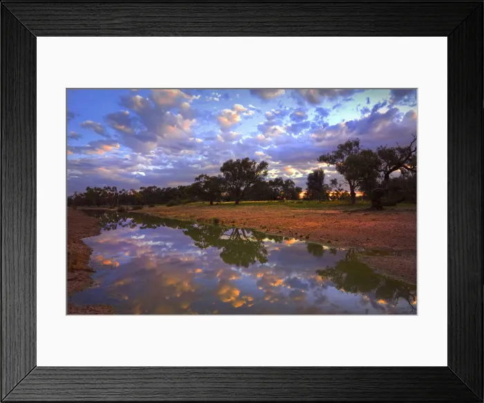 Framed Print : The Cooper Creek in flood during the winter months, in the remote outback near Innamincka, South Australia