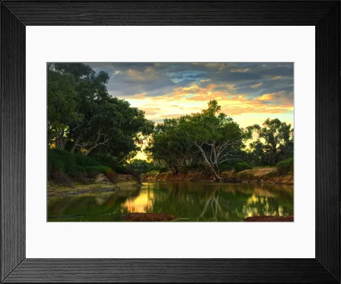 Framed Print : The Cooper Creek in flood during the winter months, in the remote outback near Innamincka, South Australia