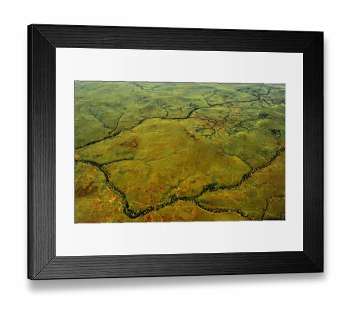 Framed Print : Aerial view of the Cooper Basin, remote outback, South Australia Framed Print : Aerial view of the Cooper Basin, remote outback, South Australia
