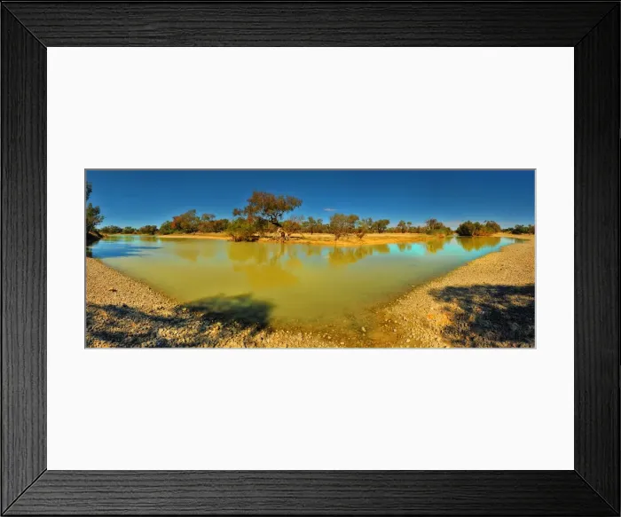 Framed Print : The Cooper Creek in flood during the winter months, in the remote outback near Innamincka, South Australia