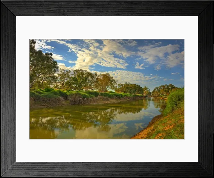 Framed Print : The Cooper Creek in flood during the winter months, in the remote outback near Innamincka, South Australia