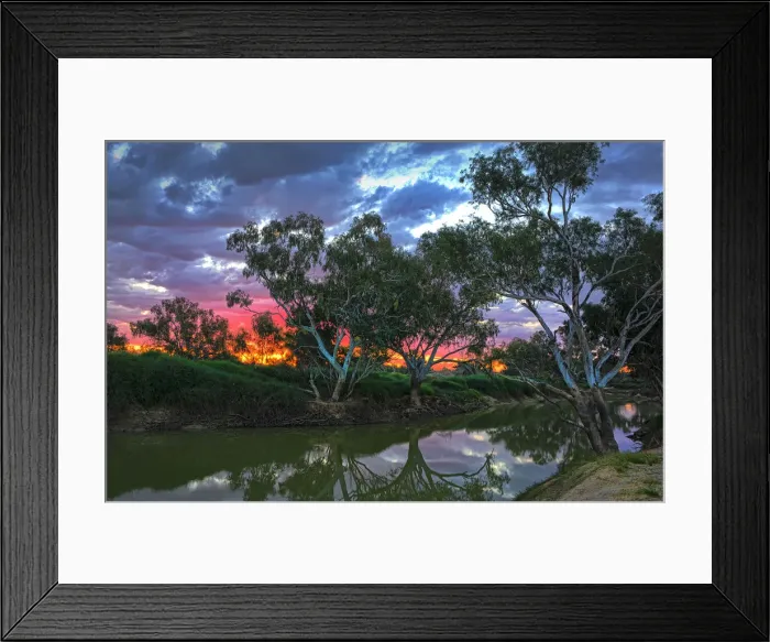 Framed Print : The Cooper Creek in flood during the winter months, in the remote outback near Innamincka, South Australia