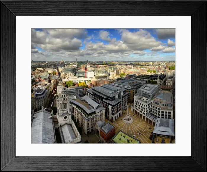 Framed Print : A high elevational view of the city of London, from the vantage point atop St. Pauls Cathedral, London England