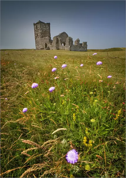 Knowlton historic church and neolithic henge mound, Dorset, England